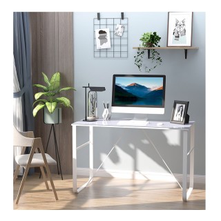 Μεταλλικό Γραφείο Υπολογιστή με Γυάλινη Επιφάνεια 120 x 60 x 74.5 c... Μεταλλικό Γραφείο Υπολογιστή με Γυάλινη Επιφάνεια 120 x 60 x 74.5 c...