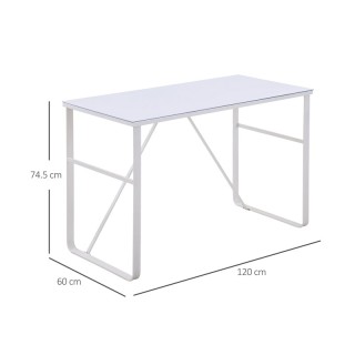 Μεταλλικό Γραφείο Υπολογιστή με Γυάλινη Επιφάνεια 120 x 60 x 74.5 c... Μεταλλικό Γραφείο Υπολογιστή με Γυάλινη Επιφάνεια 120 x 60 x 74.5 c...