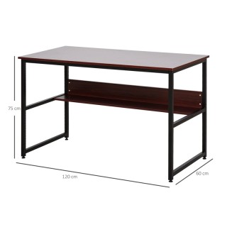 Μεταλλικό Γραφείο με 1 Ράφι Χρώματος Καφέ 120 x 60 x 75 cm HOMCOM 8... Μεταλλικό Γραφείο με 1 Ράφι Χρώματος Καφέ 120 x 60 x 75 cm HOMCOM 8...