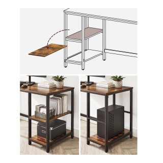 Μεταλλικό Γραφείο με 2 Ράφια 140 x 60 x 75 cm VASAGLE LWD55X