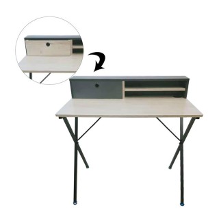 Μεταλλικό Γραφείο με Ξύλινη Επιφάνεια 90 x 50 x 91.5 cm Home Deco F...