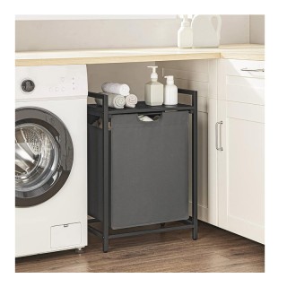 Μεταλλικό Καλάθι Απλύτων με 1 Ράφι 50 x 33 x 72 cm Χρώματος Μαύρο/Γ... Μεταλλικό Καλάθι Απλύτων με 1 Ράφι 50 x 33 x 72 cm Χρώματος Μαύρο/Γ...