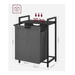 Μεταλλικό Καλάθι Απλύτων με 1 Ράφι 50 x 33 x 72 cm Χρώματος Μαύρο/Γ... Μεταλλικό Καλάθι Απλύτων με 1 Ράφι 50 x 33 x 72 cm Χρώματος Μαύρο/Γ...