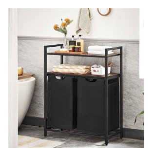 Μεταλλικό Καλάθι Απλύτων με 2 Χώρους και 2 Ράφια 73 x 33 x 92 cm VA... Μεταλλικό Καλάθι Απλύτων με 2 Χώρους και 2 Ράφια 73 x 33 x 92 cm VA...