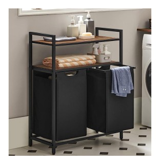 Μεταλλικό Καλάθι Απλύτων με 2 Χώρους και 2 Ράφια 73 x 33 x 92 cm VA... Μεταλλικό Καλάθι Απλύτων με 2 Χώρους και 2 Ράφια 73 x 33 x 92 cm VA...