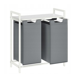 Μεταλλικό Καλάθι Απλύτων με 2 Χώρους και 1 Ράφι 73 x 33 x 72 cm VAS... Μεταλλικό Καλάθι Απλύτων με 2 Χώρους και 1 Ράφι 73 x 33 x 72 cm VAS...