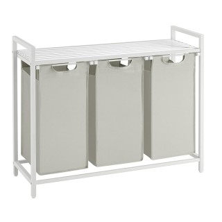 Μεταλλικό Καλάθι Απλύτων με 3 Χώρους και 1 Ράφι 92.5 x 33 x 72 cm Χ... Μεταλλικό Καλάθι Απλύτων με 3 Χώρους και 1 Ράφι 92.5 x 33 x 72 cm Χ...