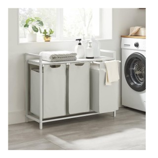 Μεταλλικό Καλάθι Απλύτων με 3 Χώρους και 1 Ράφι 92.5 x 33 x 72 cm Χ... Μεταλλικό Καλάθι Απλύτων με 3 Χώρους και 1 Ράφι 92.5 x 33 x 72 cm Χ...