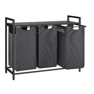 Μεταλλικό Καλάθι Απλύτων με 3 Χώρους και 1 Ράφι 92.5 x 33 x 72 cm Χ... Μεταλλικό Καλάθι Απλύτων με 3 Χώρους και 1 Ράφι 92.5 x 33 x 72 cm Χ...