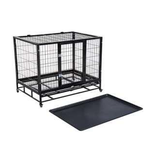 Μεταλλικό Κλουβί Μεταφοράς Σκύλου με Ρόδες 95 x 61.5 x 68.5 cm PawH...