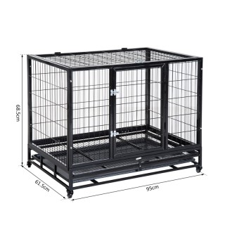 Μεταλλικό Κλουβί Μεταφοράς Σκύλου με Ρόδες 95 x 61.5 x 68.5 cm PawH... Μεταλλικό Κλουβί Μεταφοράς Σκύλου με Ρόδες 95 x 61.5 x 68.5 cm PawH...