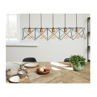 Μεταλλικό Κρεμαστό Φωτιστικό Οροφής Πολύφωτο Ε27 5 x 25 W Kopervik ...