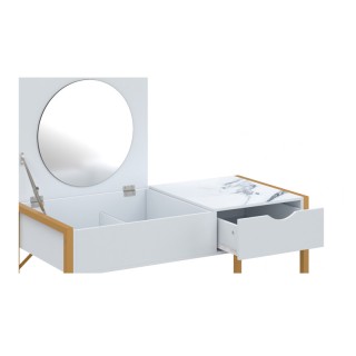 Μεταλλικό Μπουντουάρ με Πτυσσόμενο Καθρέπτη και Σκαμπό 83 x 39.5 x ... Μεταλλικό Μπουντουάρ με Πτυσσόμενο Καθρέπτη και Σκαμπό 83 x 39.5 x ...