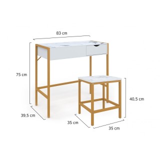 Μεταλλικό Μπουντουάρ με Πτυσσόμενο Καθρέπτη και Σκαμπό 83 x 39.5 x ... Μεταλλικό Μπουντουάρ με Πτυσσόμενο Καθρέπτη και Σκαμπό 83 x 39.5 x ...