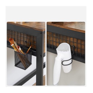 Μεταλλικό Μπουντουάρ με Πτυσσόμενο Καθρέπτη και Σκαμπό 90 x 40 x 14...