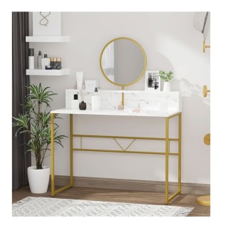 Μεταλλικό Μπουντουάρ με Στρόγγυλο Καθρέπτη 105 x 48 x 138 cm HOMCOM... Μεταλλικό Μπουντουάρ με Στρόγγυλο Καθρέπτη 105 x 48 x 138 cm HOMCOM...