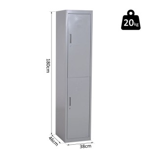 Μεταλλικό Ντουλάπι Αποθήκευσης 38 x 46 x 180 cm Vinsetto 913-008GY Μεταλλικό Ντουλάπι Αποθήκευσης 38 x 46 x 180 cm Vinsetto 913-008GY