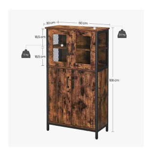 Μεταλλικό Ντουλάπι Αποθήκευσης 60 x 30 x 108 cm VASAGLE LSC260B01