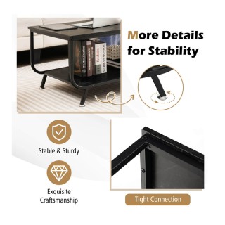 Μεταλλικό Ορθογώνιο Τραπέζι Σαλονιού με Εφέ Μαρμάρου 105 x 55 x 46....