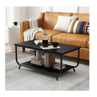 Μεταλλικό Ορθογώνιο Τραπέζι Σαλονιού με Εφέ Μαρμάρου 105 x 55 x 46....