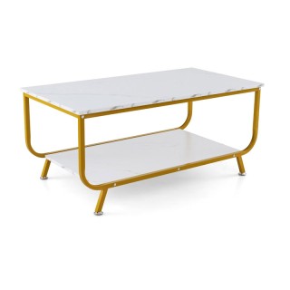 Μεταλλικό Ορθογώνιο Τραπέζι Σαλονιού με Εφέ Μαρμάρου 105 x 55 x 46.... Μεταλλικό Ορθογώνιο Τραπέζι Σαλονιού με Εφέ Μαρμάρου 105 x 55 x 46....