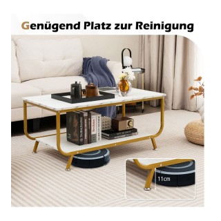 Μεταλλικό Ορθογώνιο Τραπέζι Σαλονιού με Εφέ Μαρμάρου 105 x 55 x 46....