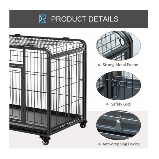 Μεταλλικό Πτυσσόμενο Κλουβί Μεταφοράς Σκύλου με Ρόδες 109.5 x 71 x ...