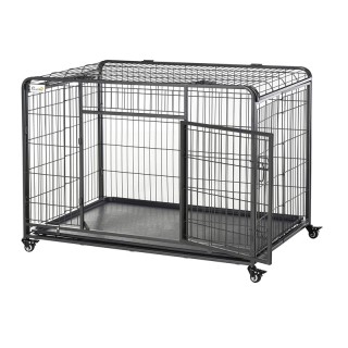 Μεταλλικό Πτυσσόμενο Κλουβί Μεταφοράς Σκύλου με Ρόδες 125 x 76 x 81... Μεταλλικό Πτυσσόμενο Κλουβί Μεταφοράς Σκύλου με Ρόδες 125 x 76 x 81...