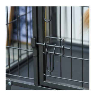 Μεταλλικό Πτυσσόμενο Κλουβί Μεταφοράς Σκύλου με Ρόδες 125 x 76 x 81...