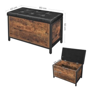 Μεταλλικό Σκαμπό με Αποθηκευτικό Χώρο 80 x 40 x 50 cm VASAGLE LSC80BX Μεταλλικό Σκαμπό με Αποθηκευτικό Χώρο 80 x 40 x 50 cm VASAGLE LSC80BX