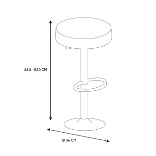 Μεταλλικό Σκαμπό με Ρυθμιζόμενο Ύψος 36 x 63.5-83.5 cm Home Deco Fa... Μεταλλικό Σκαμπό με Ρυθμιζόμενο Ύψος 36 x 63.5-83.5 cm Home Deco Fa...