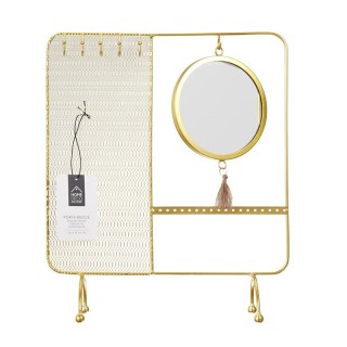 Μεταλλικό Σταντ Κοσμημάτων με Καθρέπτη 35.5 x 30 x 10 cm Home Deco ...