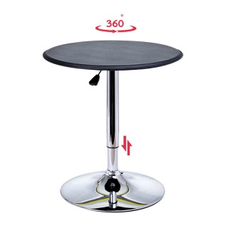 Μεταλλικό Στρογγυλό Τραπέζι με Ρυθμιζόμενο Ύψος και Ξύλινη Επιφάνει...