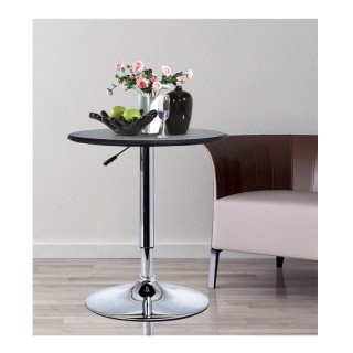 Μεταλλικό Στρογγυλό Τραπέζι με Ρυθμιζόμενο Ύψος και Ξύλινη Επιφάνει...