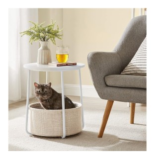 Μεταλλικό Στρογγυλό Βοηθητικό Τραπεζάκι Σαλονιού με Υφασμάτινο Καλά... Μεταλλικό Στρογγυλό Βοηθητικό Τραπεζάκι Σαλονιού με Υφασμάτινο Καλά...