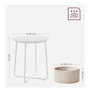 Μεταλλικό Στρογγυλό Βοηθητικό Τραπεζάκι Σαλονιού με Υφασμάτινο Καλά... Μεταλλικό Στρογγυλό Βοηθητικό Τραπεζάκι Σαλονιού με Υφασμάτινο Καλά...