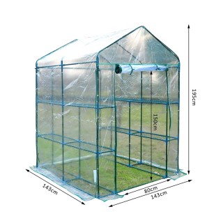 Μεταλλικό Θερμοκήπιο με 4 Ράφια 143 x 143 x 195 cm Outsunny 01-0472 Μεταλλικό Θερμοκήπιο με 4 Ράφια 143 x 143 x 195 cm Outsunny 01-0472