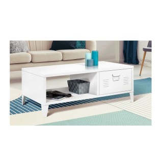 Μεταλλικό Τραπέζι Σαλονιού 100 x 50 x 36 cm Χρώματος Λευκό Storvik ...