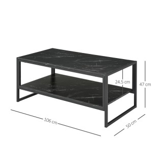 Μεταλλικό Τραπέζι Σαλονιού 106 x 50 x 47 cm HOMCOM 833-821BK Μεταλλικό Τραπέζι Σαλονιού 106 x 50 x 47 cm HOMCOM 833-821BK