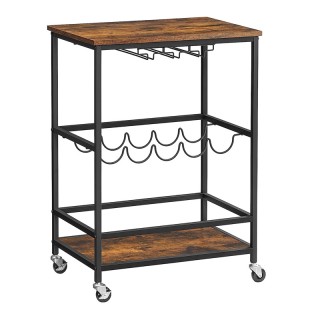 Μεταλλικό Τρόλεϊ Μπαρ 60 x 40 x 75 cm VASAGLE LRC087B01 Μεταλλικό Τρόλεϊ Μπαρ 60 x 40 x 75 cm VASAGLE LRC087B01