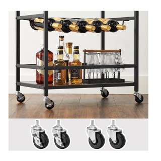 Μεταλλικό Τρόλεϊ Μπαρ 60 x 40 x 75 cm VASAGLE LRC087B01