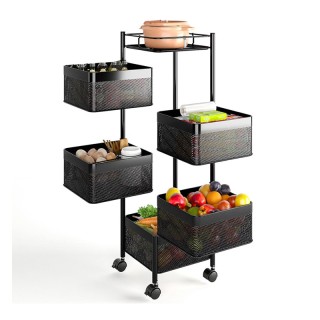 Μεταλλικό Τρόλεϊ Κουζίνας 6 Θέσεων 26 x 85 cm Bakaji 02813617