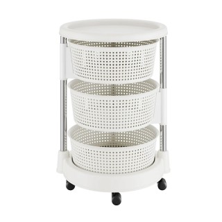 Μεταλλικό Τρόλεϊ Κουζίνας με 3 Ανοιγόμενα Ράφια 37 x 37 x 54 cm Bak...