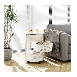 Μεταλλικό Τρόλεϊ Κουζίνας με 3 Ανοιγόμενα Ράφια 37 x 37 x 54 cm Bak...