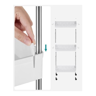 Μεταλλικό Τρόλεϊ με 3 Ράφια 40 x 22 x 60 cm Χρώματος Λευκό Songmics... Μεταλλικό Τρόλεϊ με 3 Ράφια 40 x 22 x 60 cm Χρώματος Λευκό Songmics...