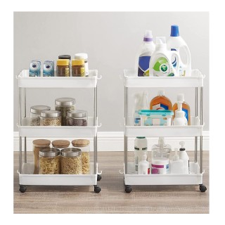 Μεταλλικό Τρόλεϊ με 3 Ράφια 40 x 22 x 60 cm Χρώματος Λευκό Songmics... Μεταλλικό Τρόλεϊ με 3 Ράφια 40 x 22 x 60 cm Χρώματος Λευκό Songmics...