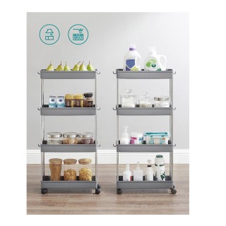 Μεταλλικό Τρόλεϊ Κουζίνας με 4 Ράφια 42 x 13.5 x 87 cm Songmics KSC...