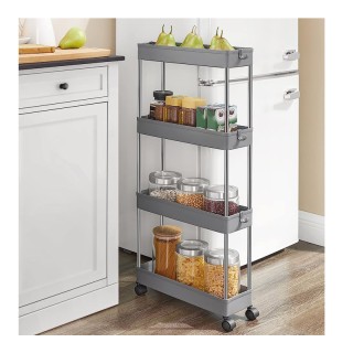 Μεταλλικό Τρόλεϊ Κουζίνας με 4 Ράφια 42 x 13.5 x 87 cm Songmics KSC... Μεταλλικό Τρόλεϊ Κουζίνας με 4 Ράφια 42 x 13.5 x 87 cm Songmics KSC...