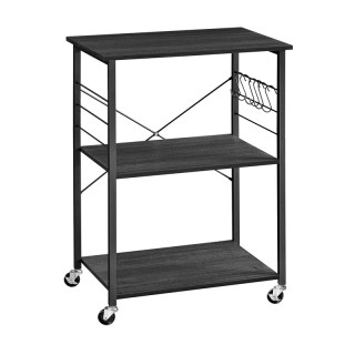 Μεταλλικό Τρόλεϊ Κουζίνας με 3 Ράφια 60 x 40 x 89 cm Χρώματος Μαύρο... Μεταλλικό Τρόλεϊ Κουζίνας με 3 Ράφια 60 x 40 x 89 cm Χρώματος Μαύρο...