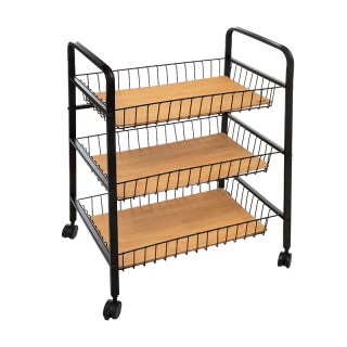 Μεταλλικό Τρόλεϊ Κουζίνας με 3 Ξύλινα Ράφια 52 x 39 x 70 cm 5Five S... Μεταλλικό Τρόλεϊ Κουζίνας με 3 Ξύλινα Ράφια 52 x 39 x 70 cm 5Five S...